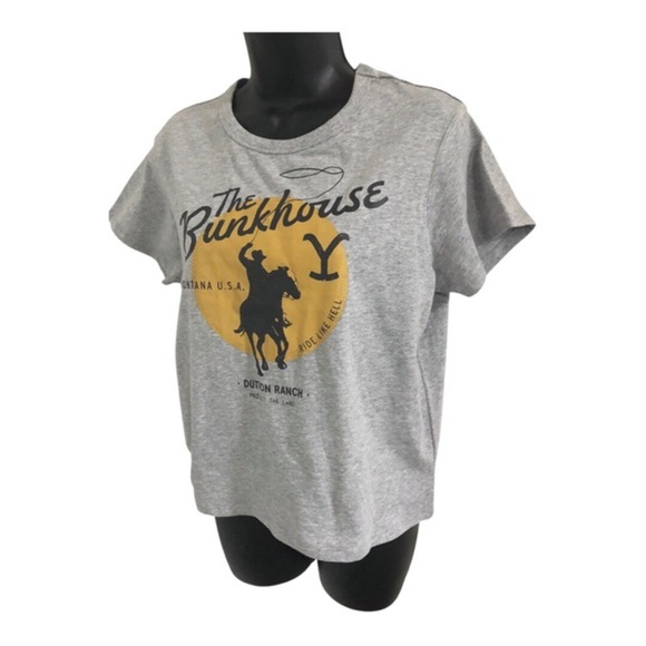 Yellowstone gray The‎ Bunkhouse dutton ranch Montana USA tshirt size large new - Picture 8 of 10